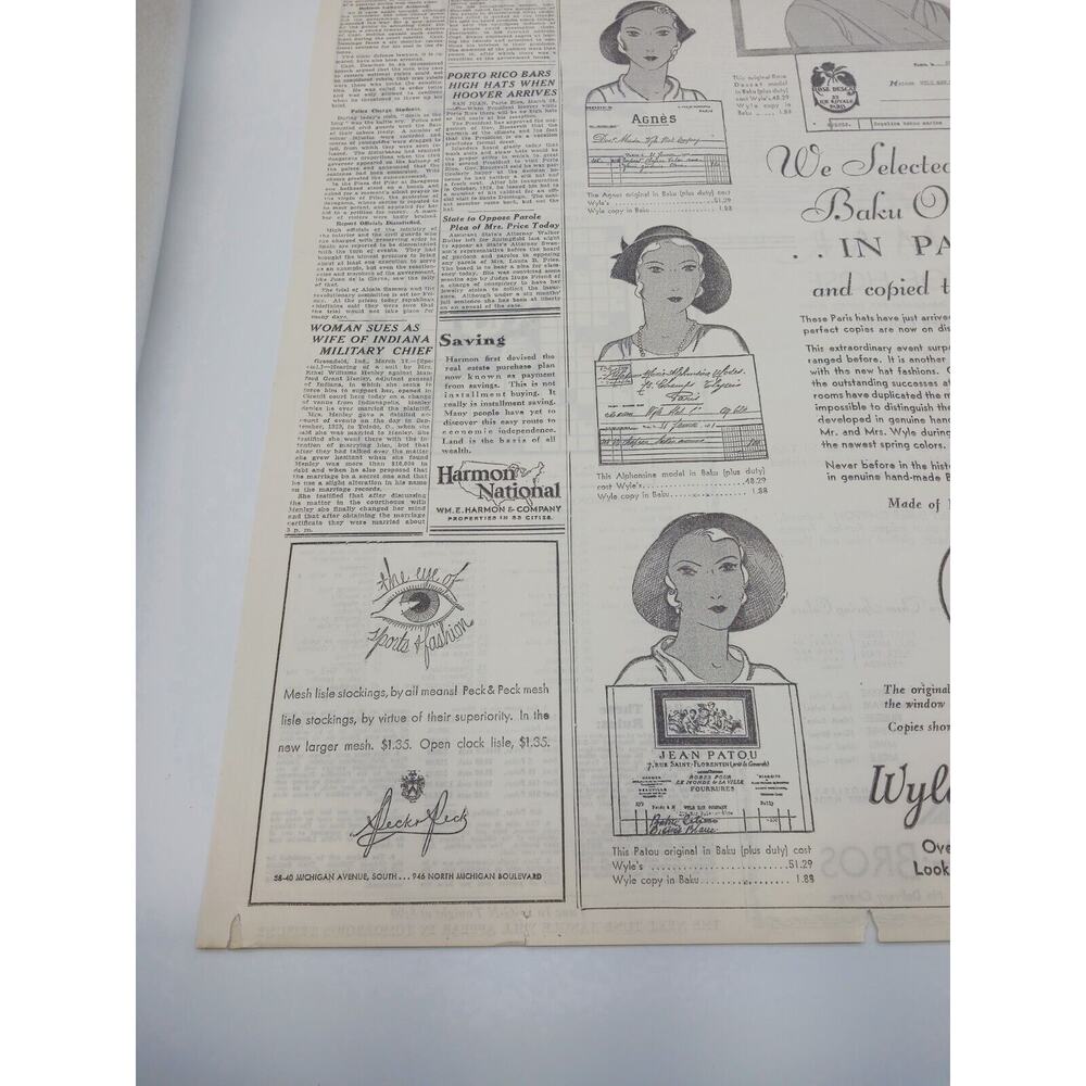 1931 Chicago Tribune Wyle Hat Co Ad Dr Paul Pearson Capt Abram Kean Jr A Penrod - Picture 6 of 12